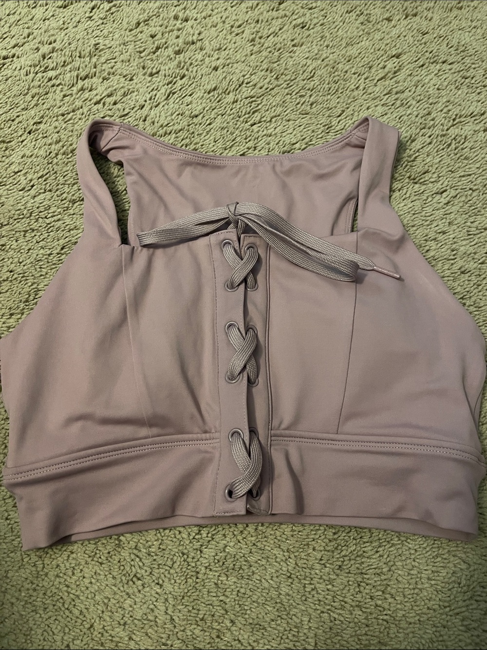 BuffBunny Mauve Lace-Up High Neck Sports Bra